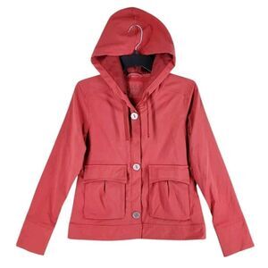 Prana Hooded Jacket Womens S Coral Burnt Orange Full Zip Stretch Casual Outdoor